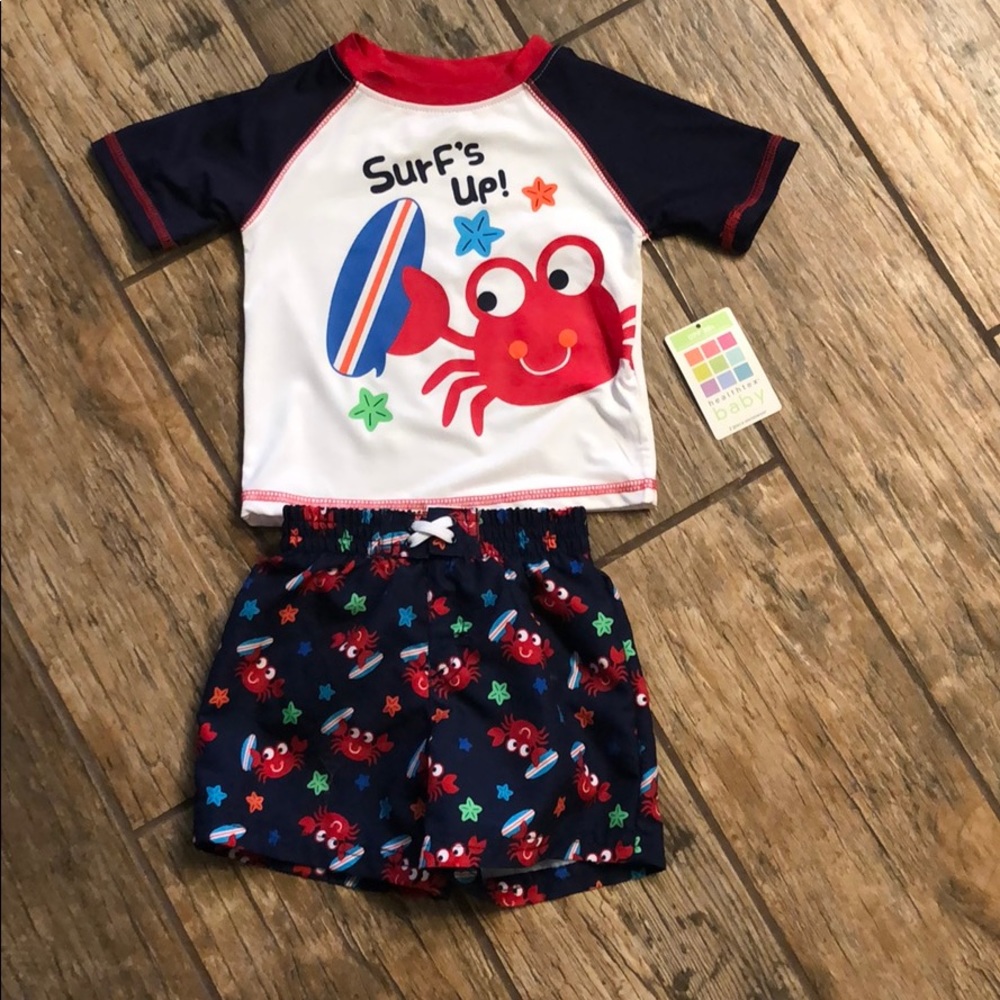 Two piece crab themed bathing suit